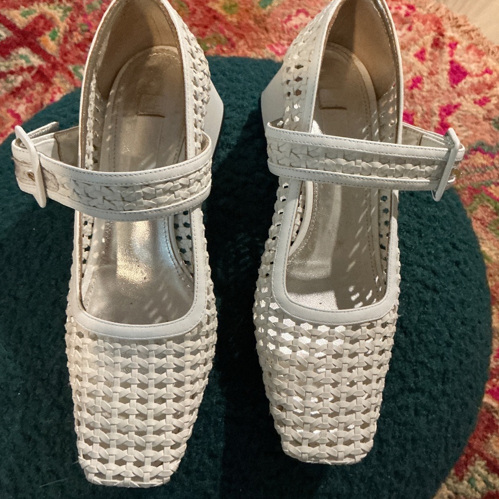 SUZANNE RAE WOVEN CLOSED MARY JANE  - WHITE